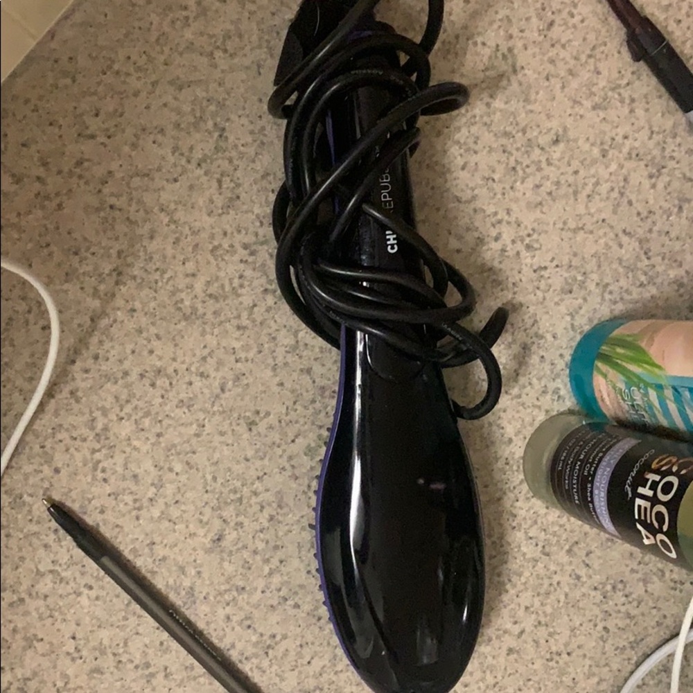 Hair brush straightener